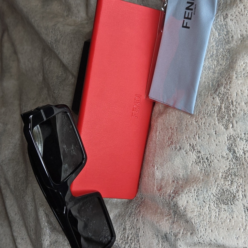 Fendi Dark Rectangular Sunglasses - image 4